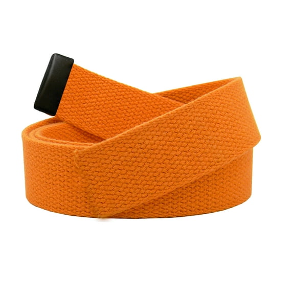 Replacement Canvas Web Belt 1.25 Military Width Black Tip XX-Large Orange