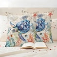 thumbnail image 2 of Outdoor Pillow Covers Sea Turtle Colorful Coral Starfish Waterproof Pillow Cases 16x16 Set of 2, Vintage Letter Throw Pillow Cover Pillowcase for Patio Balcony Couch Garden, 2 of 9
