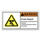 thumbnail image 1 of Sticker autoadhesivo de PVC, 10 x 5 cm, peligro de aplastamiento, 1 of 1