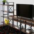 thumbnail image 3 of Davee Furniture Open Antigue Wood Shelves 8-tier Entertainment TV Stand - 56.69*106.30*13.78 inches, 3 of 5