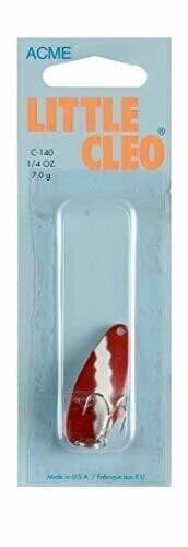 Acme Tackle Little Cleo Spoon 1/4oz Red White Nickel