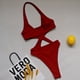 thumbnail image 4 of Bikini cómodo para mujer Traje de baño de una pieza de color sólido Traje de baño Ropa de playa para nadar OAVQHLG3B Store  lin121212, 4 of 4