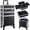 Black, variant on 3 in 1 Rolling Makeup Train Case Large Cosmetic Trolley Box Lockable Salon Barber Case