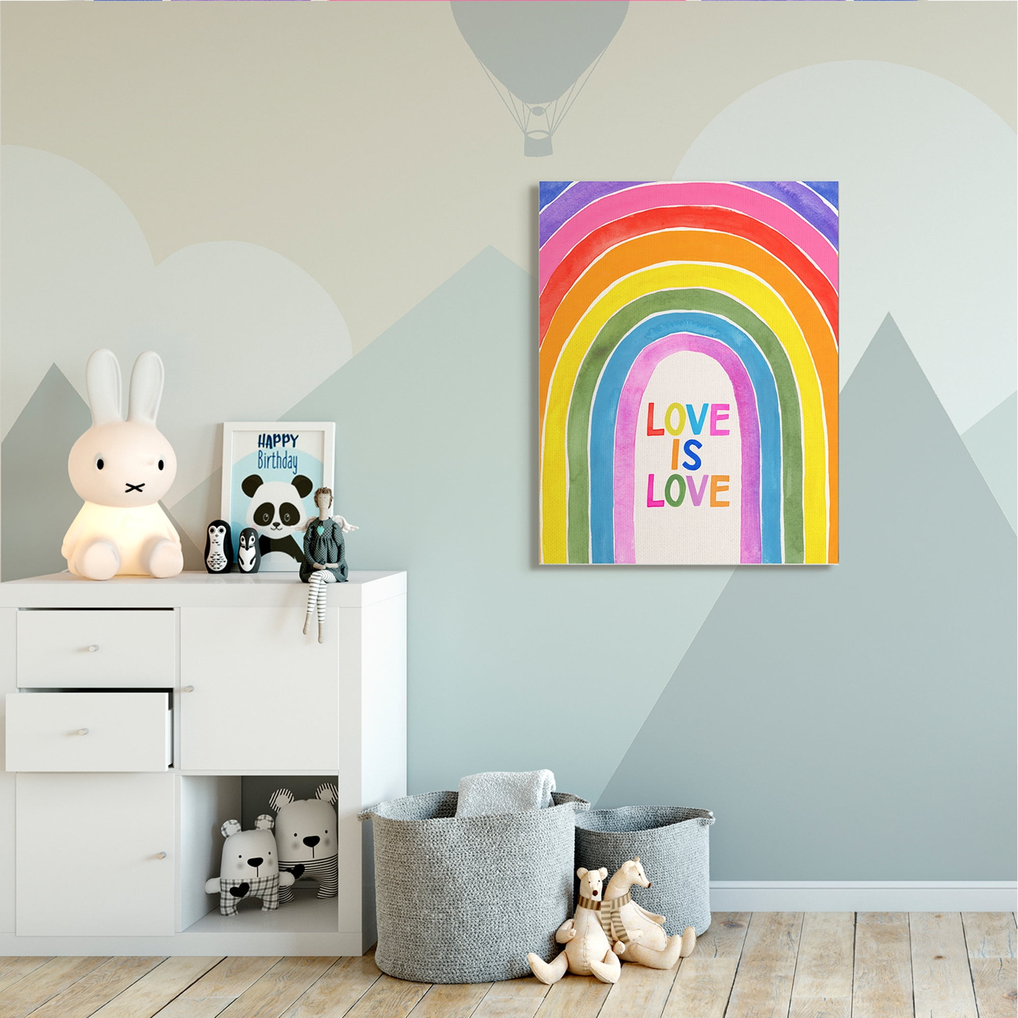 Stupell Industries Love Is Love Phrase Vibrant Rainbow Arches Canvas Wall Art by Victoria Barnes