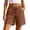 Coffee, variant on Gyujnb Women High Waist Cotton Linen Shorts Adjustable Drawstring Waist Casual Summer Shorts with Pockets,Coffee