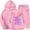 F-31Pink, variant on ZHOGXU Big Boys Girls Outfits Long Sleeve Letter Print Pocket Hoodies And Elastic Waist Joggers Plush Warm Comfortable Sets For Daily Wear Black 2-3 Years
