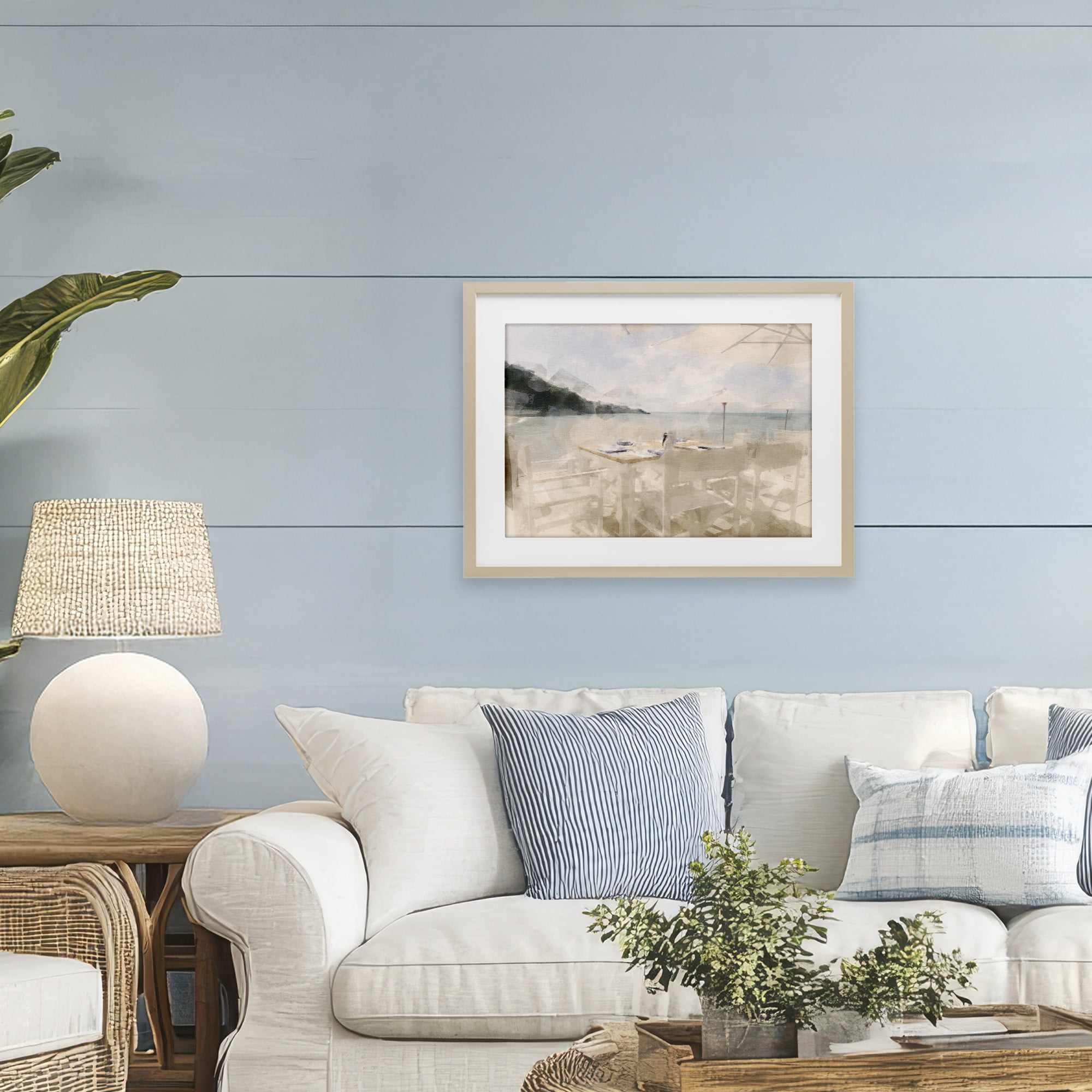 Stupell Industries Table By The Sea Birch Framed Print Under Glass, design by Noah Bay