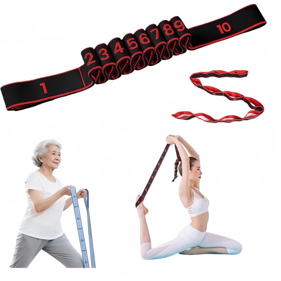 Fitness Resistance Band for Stretching and Yoga, Number Stretch Resistance Band with Clear Markings, Adjustable Bands for Full Body Stretching