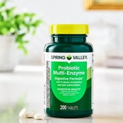 (3 pack) Spring Valley Probiotic Multi-Enzyme Digestive Formula Tablets, 200 Count