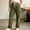 Army Green, variant on Sevevn Women's Fall Ribbed-Knit Mid-Rise Straight-Leg Cargo Pants Elastic Drawstring Multi-Pocket Casual Pants