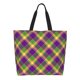 thumbnail image 1 of Fotbe Mardi Gras Plaid Bolsa Tote Estética de Lona con Estampado para Mujer - Bolsa Reutilizable de Hombro Casual para Vacaciones, Compras, Trabajo y Gimnasio, 1 of 8