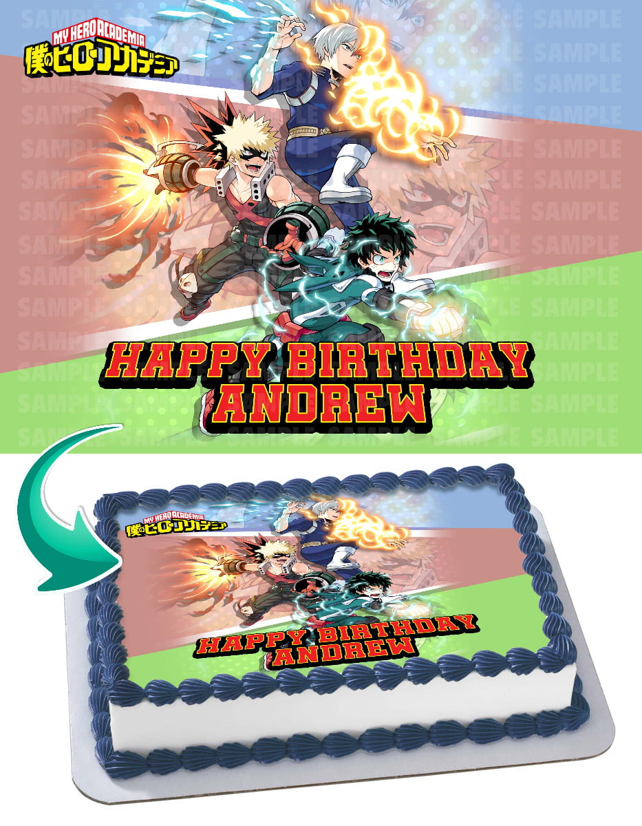 My Hero Academia Edible Cake Image Topper Personalized Picture 1/4