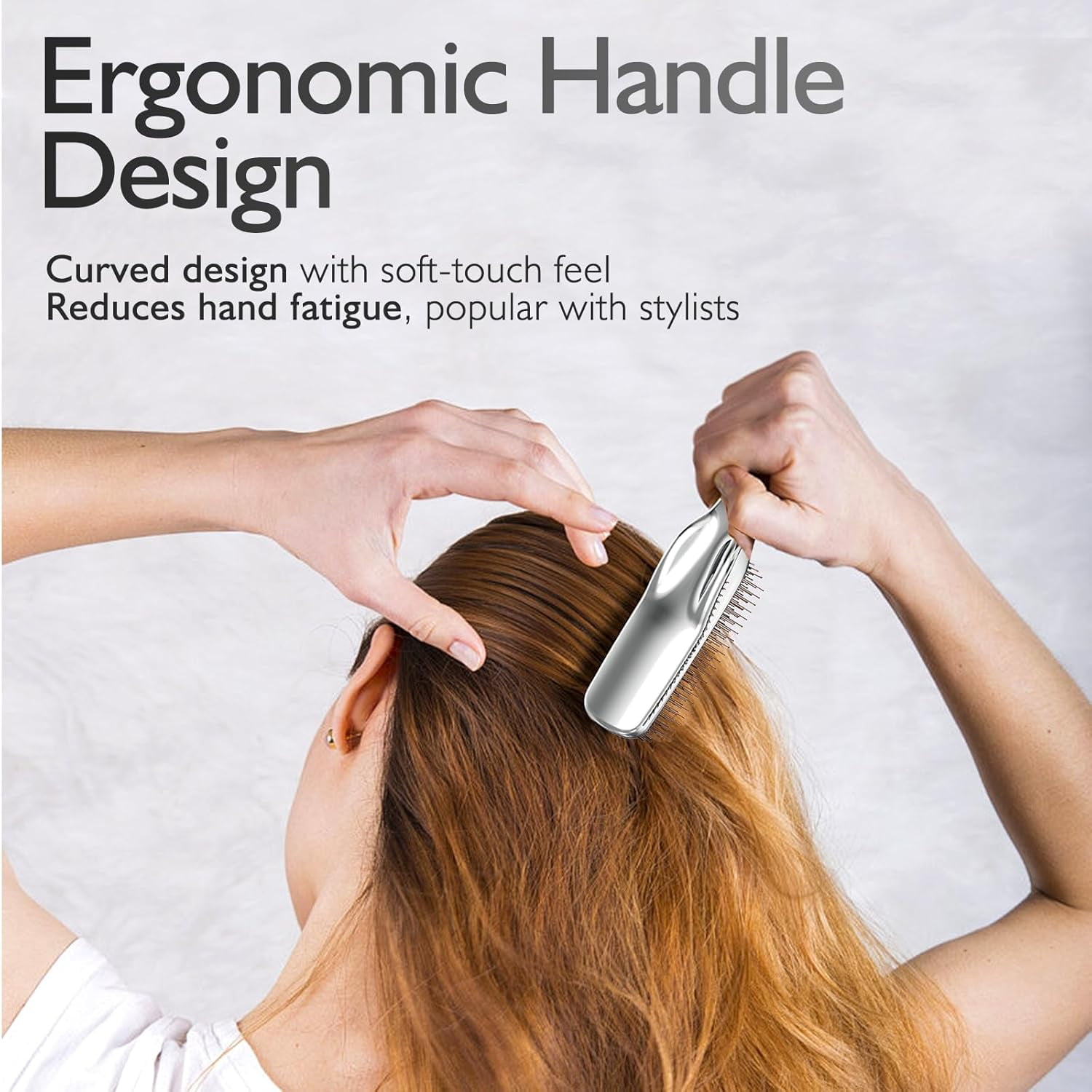 ABPETE Detangling Hair Brush, Dry and Wet Detangler Hair Brush for Women and Men, Massager Scalp Brush for Straight/Long/Fine Hair, Silver