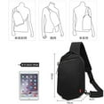 thumbnail image 2 of Dinheiro Nuevo bolso de pecho de gran capacidad, bandolera de hombro Oxford para hombre, bolso de pecho pequeño informal para exteriores, negro, 2 of 5