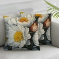 thumbnail image 3 of Shiartex Throw Pillow Cover Oil Painting Peonies Indy Bloom Yellow Floral Decorative 2pcs Home Office Throw Waist Lumbar Pillow Case Cushion Cover  White, 3 of 7