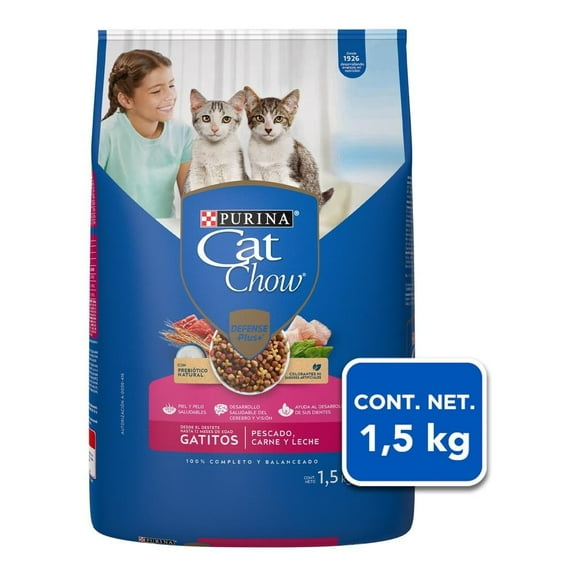 Alimento para Gato Purina Cat Chow Gatitos Pescado Carne y Leche 1.5 kg