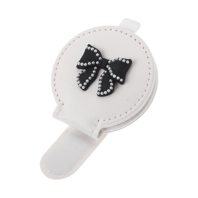 Clip de gafas de sol para coche Unique Bargains, magnético, universal, para visera del sol, clip de almacenamiento protector para gafas, cuero PU, blanco, 10x6cm, 1 pieza