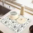 thumbnail image 6 of Ryvnso Coffee Cups Leaves Retro Dish Drying Mat for Kitchen Countertop 18x24 Large Dish Pad Drainer Rack Dish Sink Mats, 6 of 7
