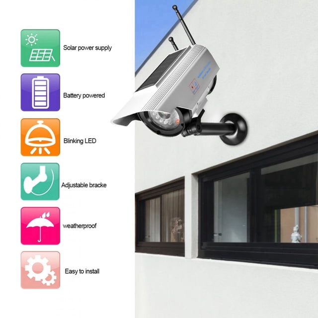 Cámara de Seguridad de Vigilancia Ficticia Cámae Led Falso, Cámae Ficticia, Duradera para Monitorear El Hogar