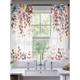 thumbnail image 3 of Sheer Curtains 72 Inches Long, Brown Eucalyptus Fall Light Filtering Window Curtains for Living Room, Botanical Weeping Leaves Pastoral Rod Pocket Voile Sheer Curtain Drapes, 52"W x 72"L, 2 Panels, 3 of 8