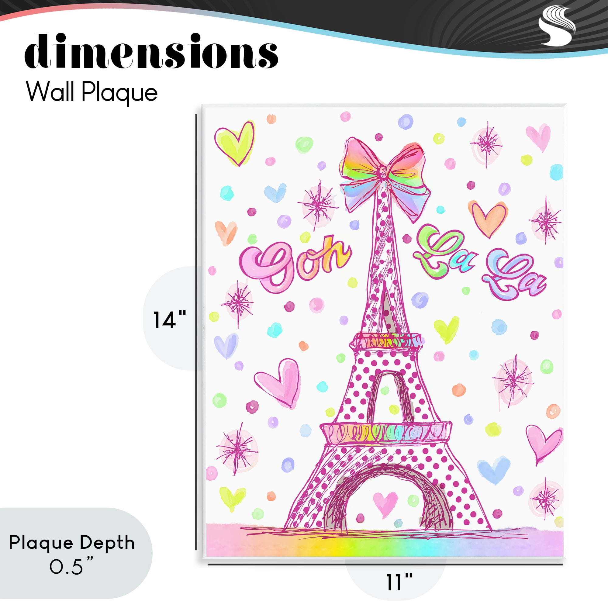 Stupell Industries Bright Pastels Eiffel Tower Wall Plaque Art, design by Jess Stempel