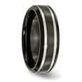 thumbnail image 4 of Chisel Titanium Brushed and Polished Black IP-plated 7mm Grooved Band, 4 of 7