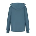 thumbnail image 3 of AXXD Womens Tunic Tops Blue Basic 2024 Fall Winter Casual Hooded Shirts Long Sleeve Drawstring Button Hoodies Sweatshirts Tops, 3 of 4