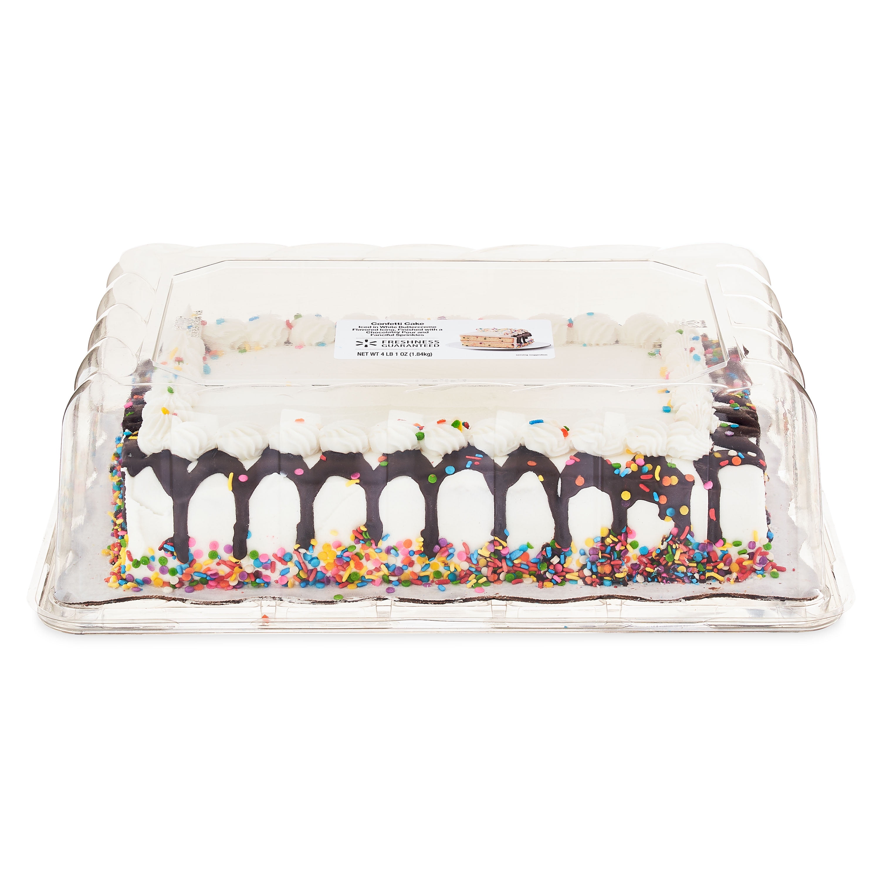 Freshness Guaranteed 1/4 Sheet Confetti Drip Cake, 65 oz (Regular, Refrigerate)