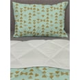 thumbnail image 3 of Abstract Comforter & Sham Bedding Set, Grunge Toned Murky Triangles Minimal Geometric Fashion Modern, 3 pcs Duvet Set Microfiber Filling Quilt, 5 Sizes, Pale Coffee Almond Green, by Ambesonne, 3 of 4