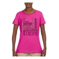 thumbnail image 2 of Wild Bobby Breast Cancer Awareness Words of Encouragement Distressed Breast Cancer Awareness Women Graphic Tee, Fuschia, Large, 2 of 6
