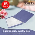 thumbnail image 3 of Novel Box 15 Pack Blue Cardboard Cotton Filled Jewelry Gift Boxes 3.5x3.5x0.87 Inches with Lids, 3 of 7