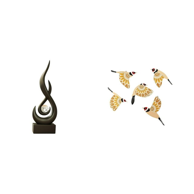 Escultura abstracta de fuego,Estatua de arte abstracto,adorno para decoración del hogar,Arte de pared de pájaro de madera,Adornos de pared de pájaros de madera para decoración del
