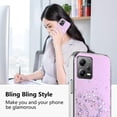 thumbnail image 2 of Compatible with Xiaomi Poco X5 Case Cute Glitter Clear Sparkly Cases Shockproof Redmi Note 12 5G / Poco X5 Phone Case for Women Girls Silicone Slim Bling Protective Cover (Purple), 2 of 7