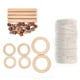 thumbnail image 1 of Kit de alambre, palos de madera, anillos de madera, cuentas de madera para colgador de plantas, Kit completo para principiantes, 1 of 5