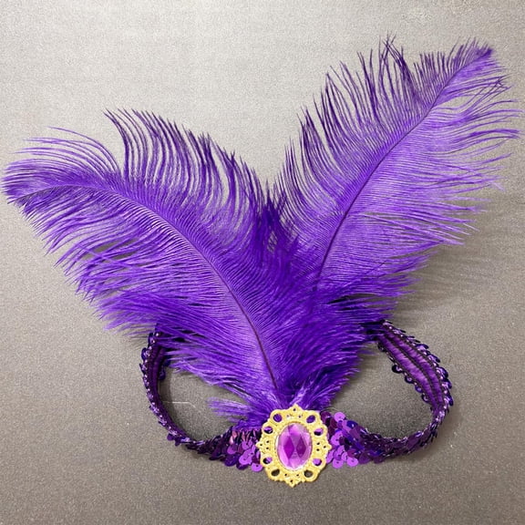 HuangHuanChen 1920s Flapper Headbands, Women Roaring 20s Hair Flapper Headpiece, Sparkling Sequin Head Band, Elastic Vintage Rhinestone Headpieces for Carnivals, Retro Parties, Themed Events Purple