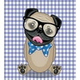 thumbnail image 3 of Ambesonne Pug Duvet Cover Set, Nerdy Glasses Bow Tie Dog, 2-Calking, Sand Brown Black Blue, 3 of 3