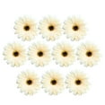 thumbnail image 2 of 10 piezas pequeñas cabezas de gerbera de seda artificiales flores de margarita de imitación mezcladas champán Sunnimix Cabeza de la flor, 2 of 8