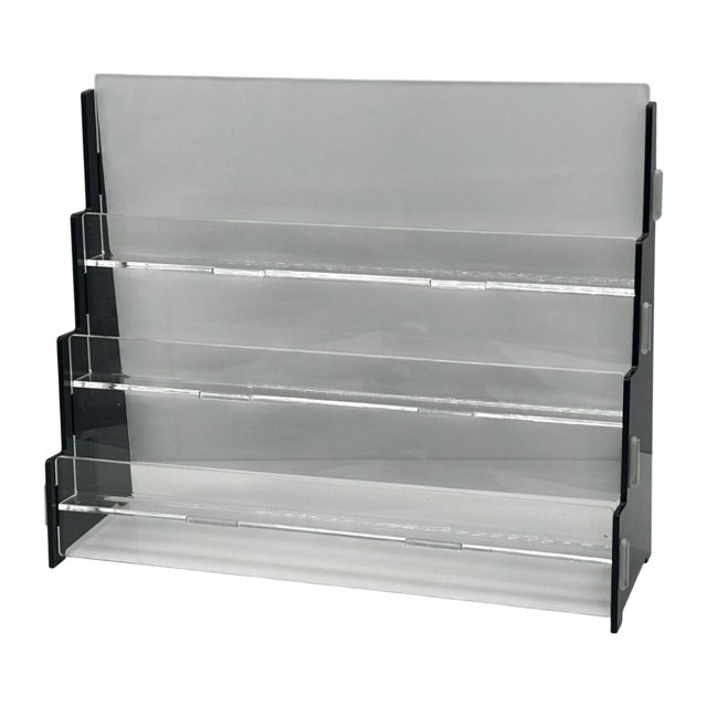 GUOOL Sports Card Shelf Holder Shop Dorm Retail Table 3 Tier Acrylic Display Stand Black Clear