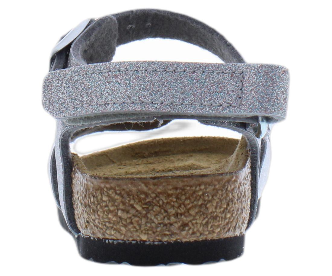 Birkenstock Rio AS Narrow PS Girls Shoes Size 9, Color: Sparkling Light Silver