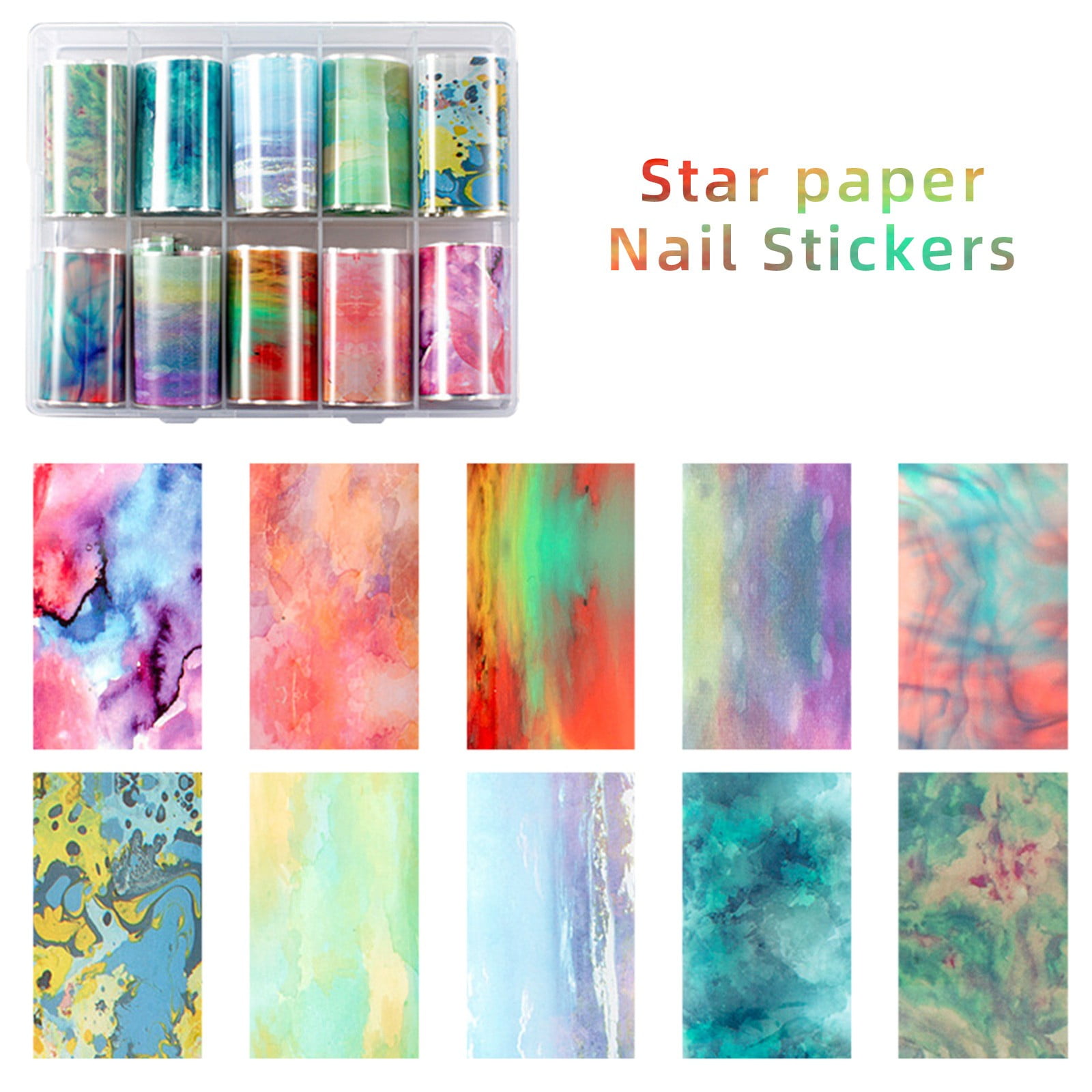 HSMQHJWE Gemstones for Nails Starry Paper DIY Decorative Nail Stickers Nail  Decals Adhesive Nail Stickers Ladies DIY Nail Tips Nail Salon Home Decor  Nail Stickers Water 