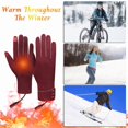 thumbnail image 6 of AuroraX Wine Usb Heated Gloves Thick Thermal Touchscreen Velvet Winter Gloves Women Soft Insulated Gloves for Women, 6 of 6