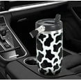 thumbnail image 6 of Cow Print Tumbler 30oz Insulated Cup with Handle & Flip Straw, Leakproof Coffee Mug, Water Bottle Gift for Women, Perfect for Cow Lovers, 6 of 6