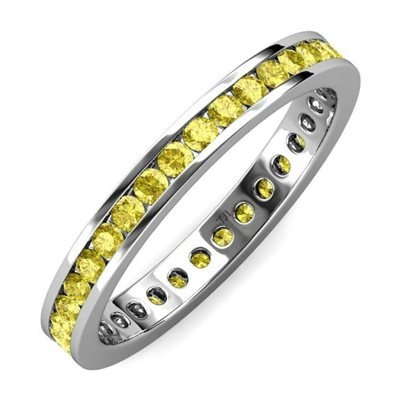 TriJewels 1.73 ctw Round Yellow Sapphire (2.70 mm) Eternity Band in 10K Gold