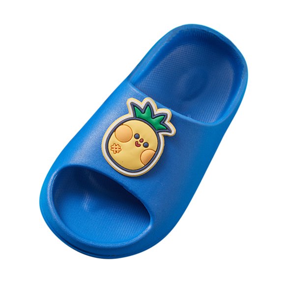 NOKIO Kids Fruit Cartoon Slide Slippers for Girls Boys, Soft PVC Open Toe Home Sandals, Breathable Lightweight Footwear, Comfort Soft Sole Summer Indoor Shower Slippers