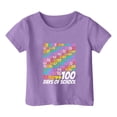 thumbnail image 4 of BOOMNY Toddler Baby Girls Tshirts Short Sleeve T Shirts for Girls 100 Days Of School Letter Graphic Breathable Loose Fit Cozy Childrens Athletic Tees, 4 of 4