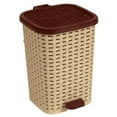thumbnail image 1 of Superio Step-On Trash Can, Wicker Look, 6 Qt. (Brown and Beige), 1 of 1