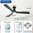 thumbnail image 4 of Depuley 52-Inch Black Ceiling Fan with Lights: Alexa & App Remote Control，Dimmable Indoor Outdoor Fan with 6-Speed ＆ 3 CCT, 4 of 9