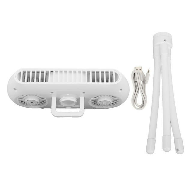 Ventilador de pulpo de doble turbina, 4 velocidades de viento, caja repelente de mosquitos integrada, ventilador de escritorio de bajo ruido para oficina, color blanco