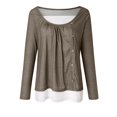thumbnail image 4 of TAIAOJING Women's Long Sleeve Shirts Casual Fashion Solid Color Long Sleeve Button Casual Loose Tops Blouse Shirt, 4 of 4
