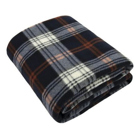 Single Plaid Color 60”L x 50”W Fleece Throw Blanket for Fall, Winter, Spring, Summer, Men, Women, Children & Pets in Red Plaid